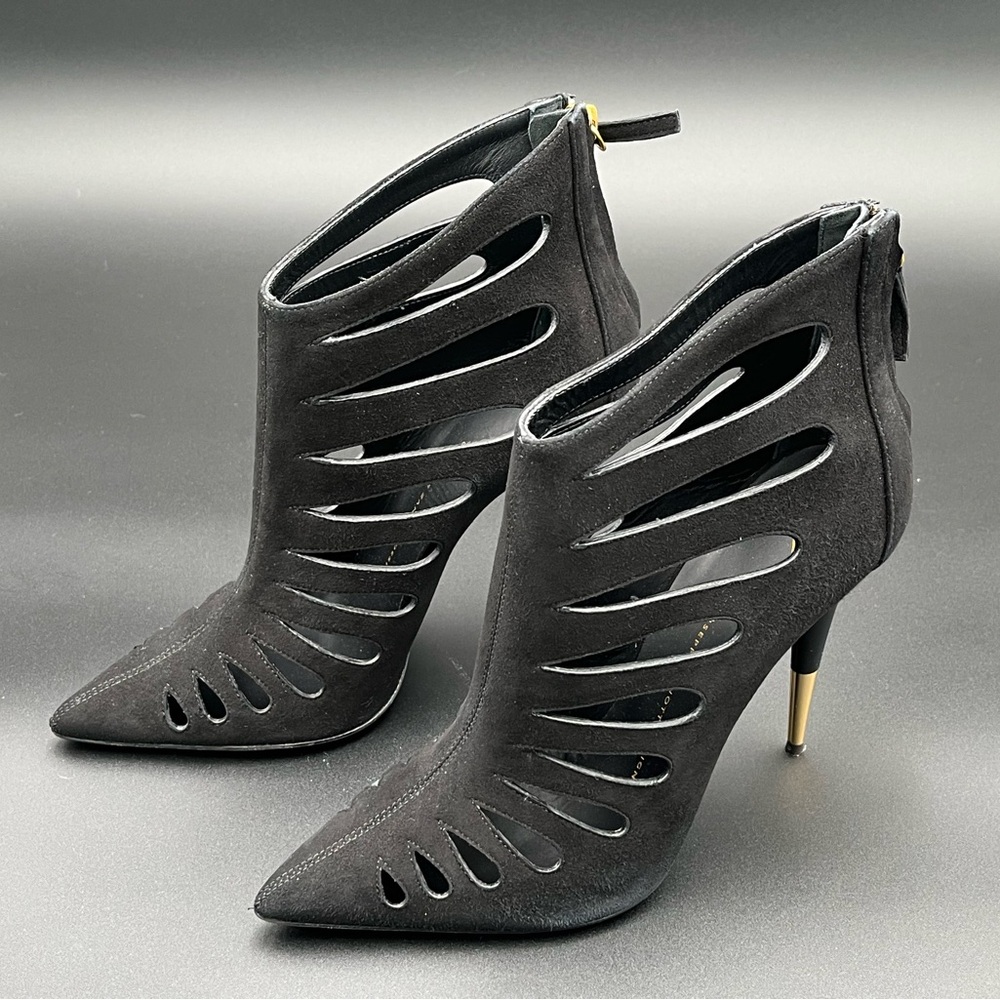 Giuseppe  Zanotti Black Ester Camoscio 110 Nero Pumps Heels 39.5 Gorgeous!!